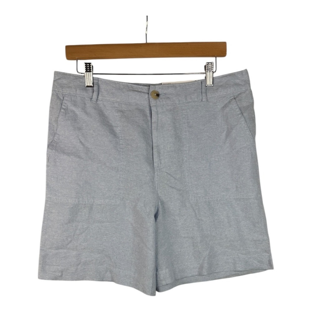 New Liz Claiborne Linen Blend Elastic Back Shorts size 10 Light‎ Blue